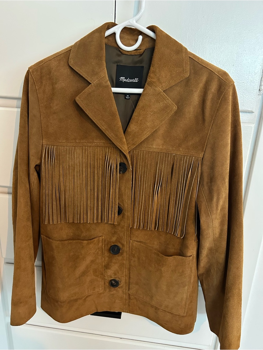 Madewell brown suede fringe jacket XS BNWT